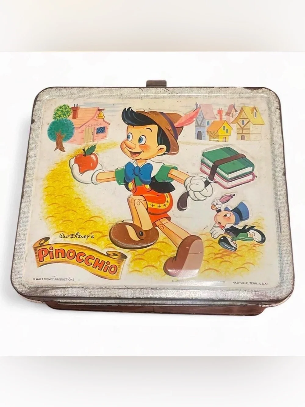 Vintage 1971 Disney Pinocchio Monstro Metal Lunchbox